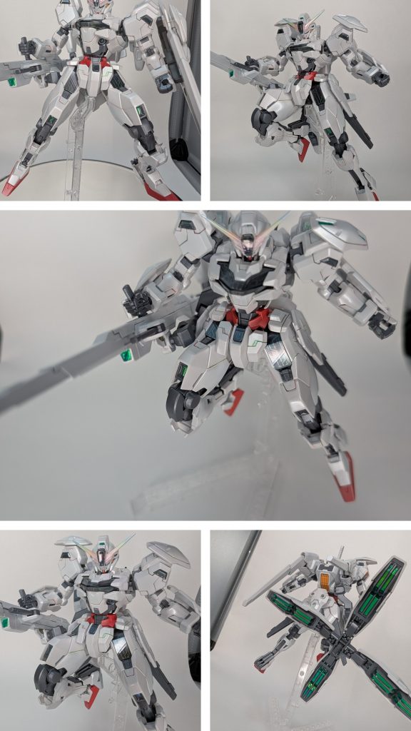 ビットオンモード？です。ロッドライフル格好良いですよね、斬新です。塗装→トップコート→スミ入れの後、各部スジボリに蛍光でスミ入れを施してみました。アンテナも削ってプリントを落とした後にグラデーションで塗り直してます。しかしブラックライトとの相性が悪いのか、近づけないと発光が写り込みません。一番見せたいところなのに残念です。。