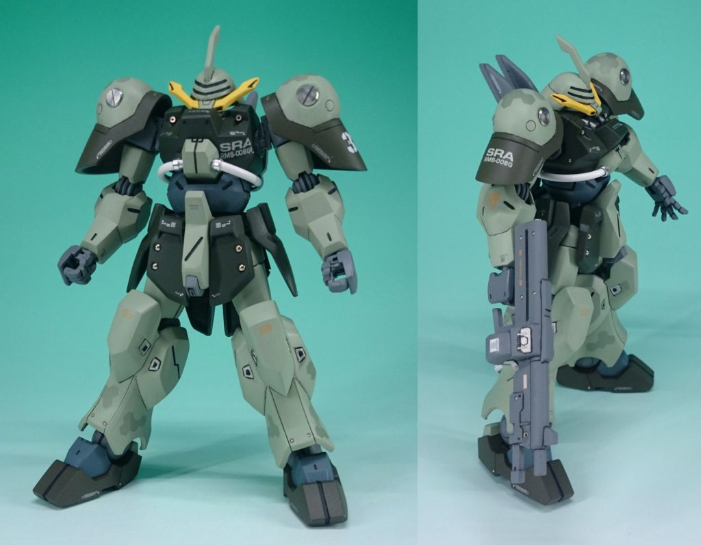 HG宇宙用ジャハナムをベースに、ジェニスの頭部、肩、フロントスカート、バックパックを移植しています。