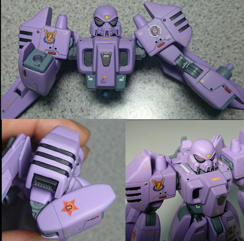 関節をアップデートした事により、可動域が増えています。腕周りはHGUC F91から