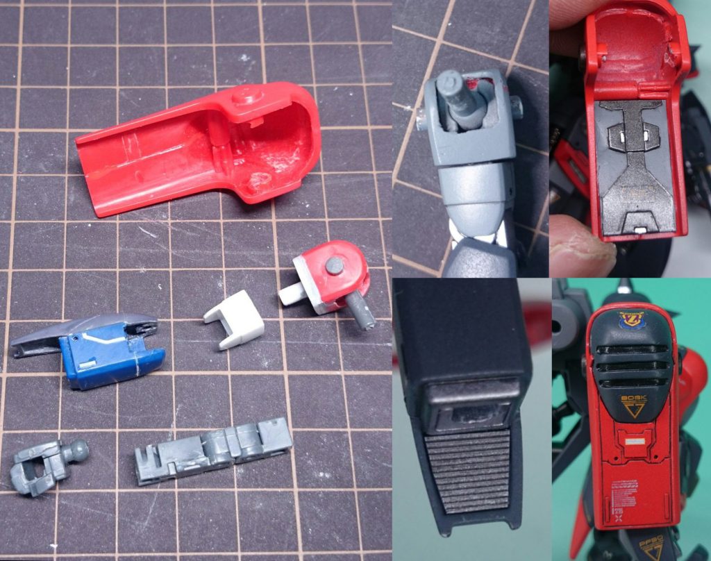 右腕腕はキットの肩内部にホビーベースのジョイントを仕込み、二の腕から下はHGACウイングゼロとミキシングしています。肩アーマーは内外ともディテールアップしています。