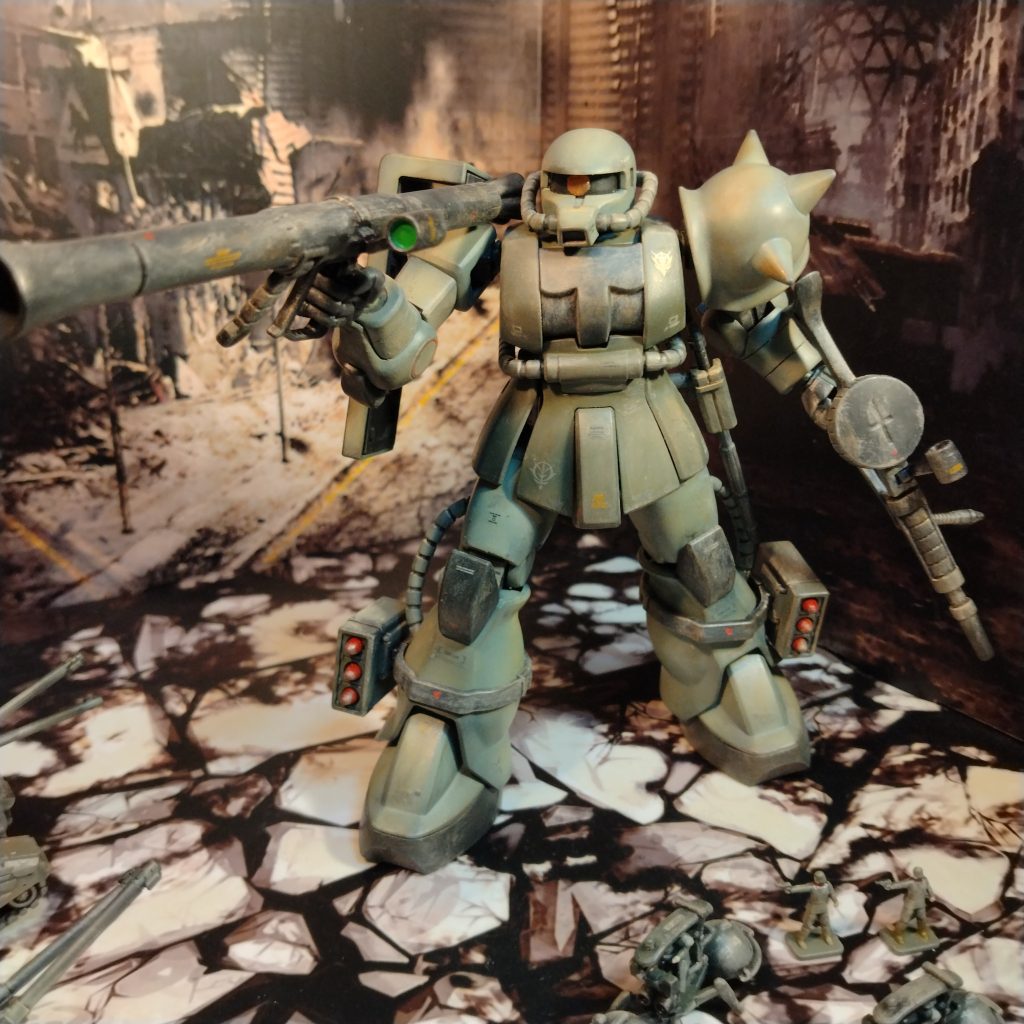 武器類はオーソドックスにメタリックグレイでスレ感を付けて後はサンド系まぶして銃身にちょっとだけすすを付けました!😀