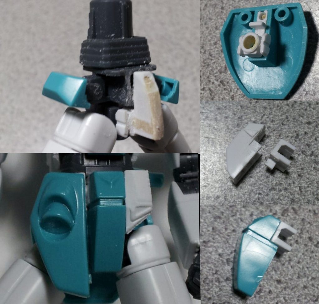 腰部F91を芯にジャベリンのパーツを合わせていきました。