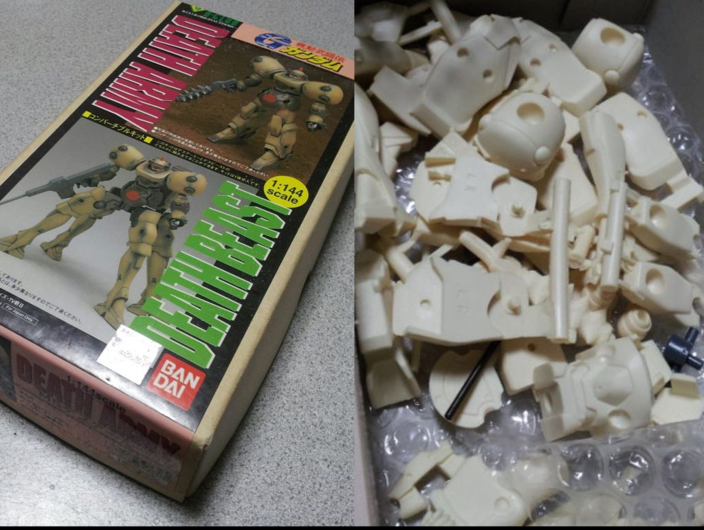 箱開けて真っ白なガレージキット、難しいですが、やり甲斐があります。キットにはポリパーツが同梱されていますが、足首以外は使ってません。