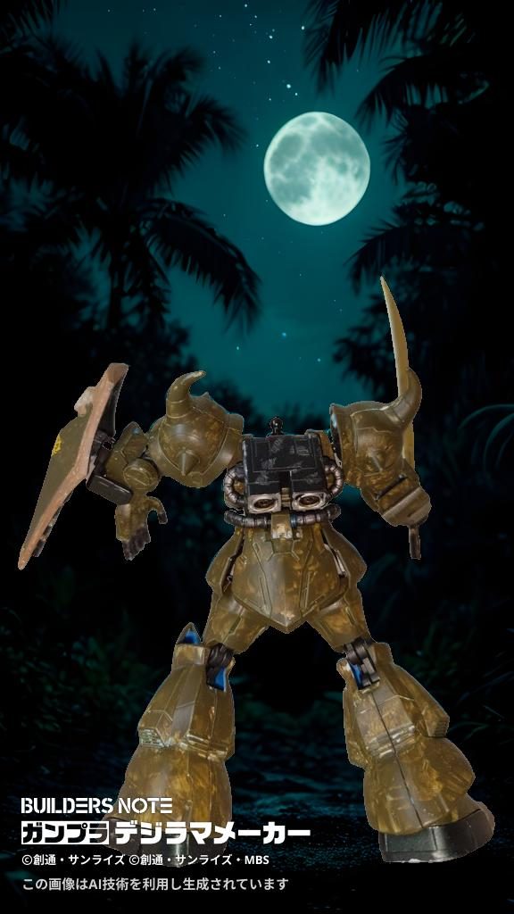 爆散する直前、振り返ると月が静かに両者の死闘を眺めていた…　「さあ、帰ってシャワーでも浴びるか…　大佐からせしめたバーボンでオンザロックを呑みてぇなぁ…」　その夜、ジャブローを恐怖に陥れていた一件がひとつ解決した……