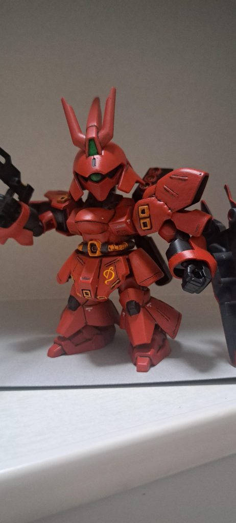 溝が甘かったりしたので再度彫り込みました。それがちょっと苦労(老眼)であとはサクサク。オレンジの塗り分けのはみ出しはスミ入れで誤魔化し。