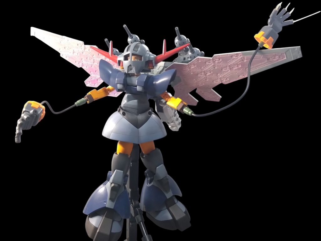 エルメス？も少し頭に浮かびましたがドム足のジャンクもあったので装着…ドム足ならパーフェクトジオング？となりました。 