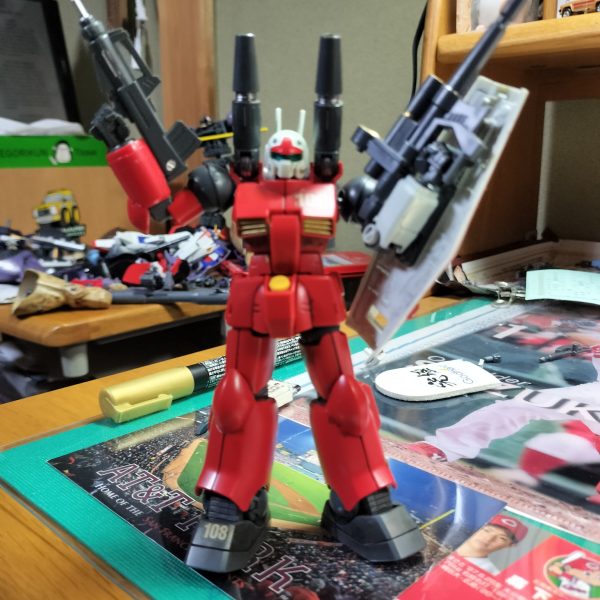 遊撃戦闘用バレーボールオジサン専用ガンダムスパルタン【 共用装備テストタイプ】狙撃支援用ヨッチャKIDさん専用先行配備型強化型ジム【 スナイパーテストタイプ】中距離並びに近接戦闘用自分専用ガンキャノン改【 パーツ共用テストタイプ】火力支援用陸上自衛隊10式戦車予備パーツ取りジム【 改修型頭部試験型】 （5枚目）
