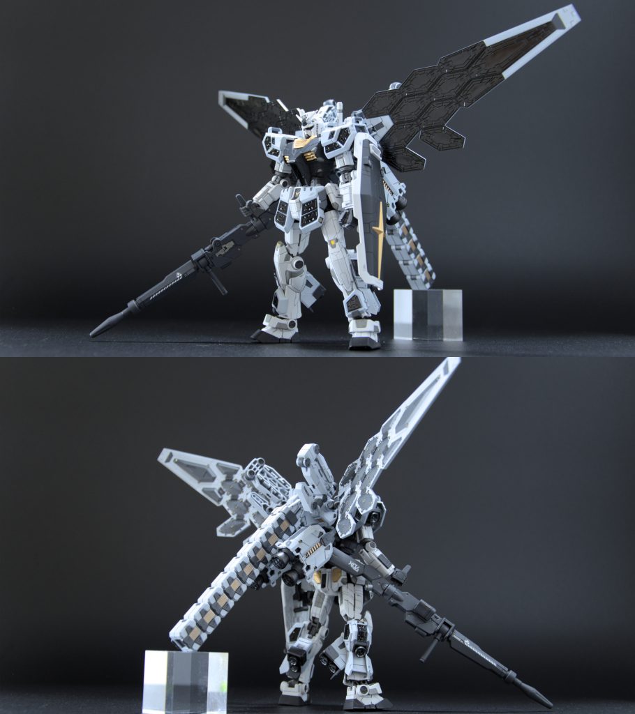 キット付属のビーム溶接ガンは地味だったので、HGデミトレーナーの大型ビームライフルを贈呈。