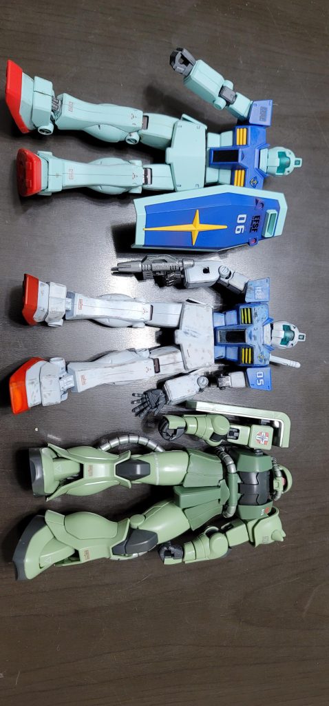 今回の役者達　この後、ウェザリング加工しました(gundam-kao8)