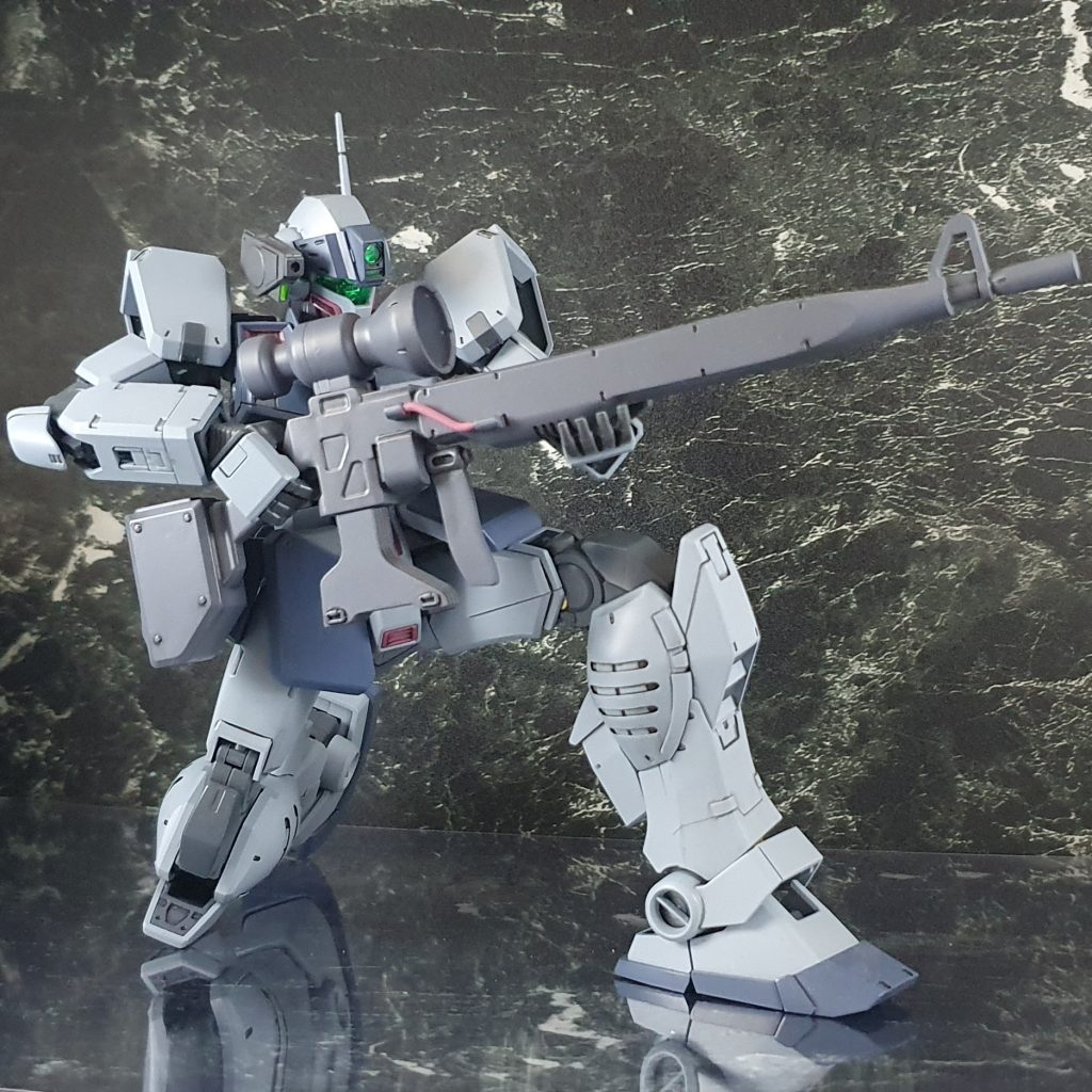 《改造点》【脚部】MG ストームブリンガー系余剰パーツを使ってディテールアップ(当方スジ掘りが超苦手＆下手)気軽に出来て助かる！【その他】MG 陸戦型ジムのパーツを流用！あとはほぼキットのまま！