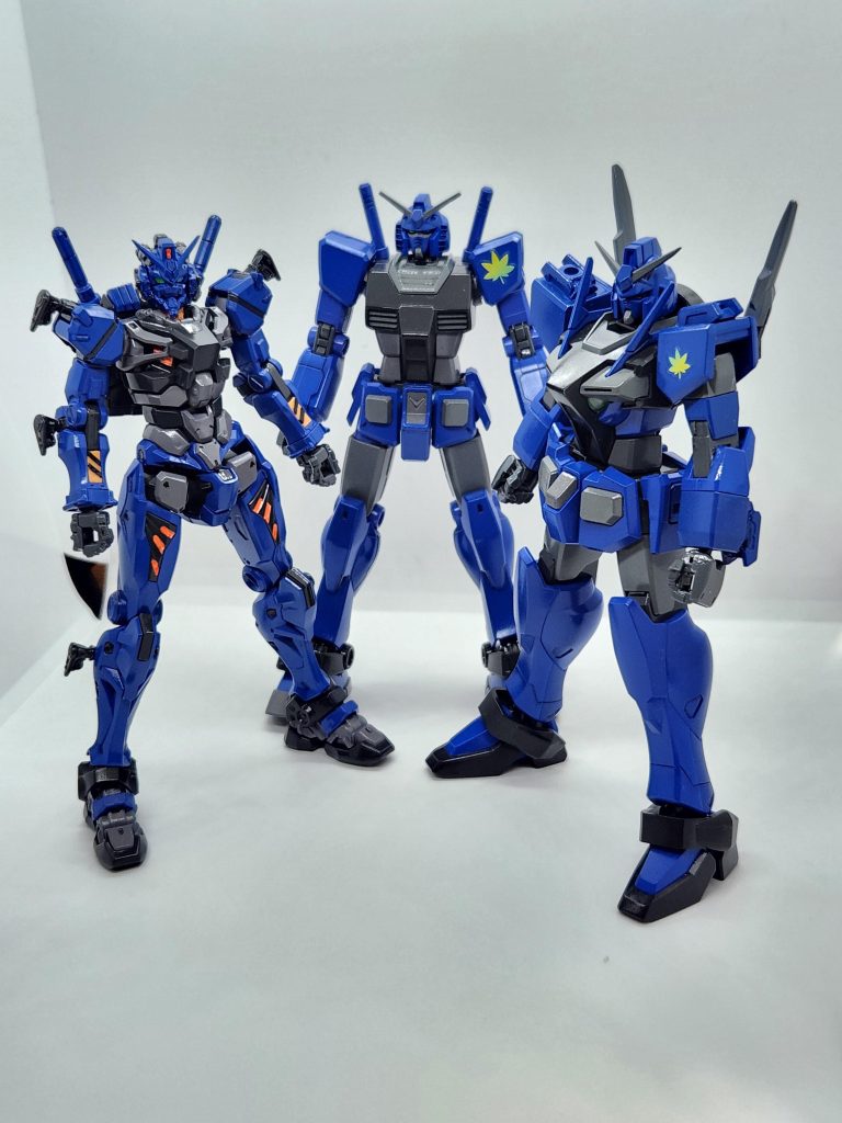 青いガンダムシリーズここに揃い踏み…！