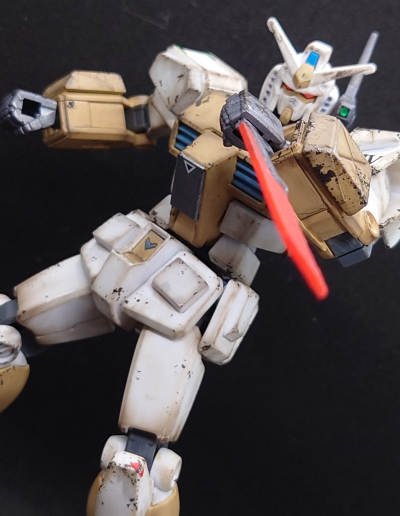 両腕:ジム・スナイパーIIK9よりウエストアーマー移植。右肩:ジェスタよりプロテクターの一部を移植。