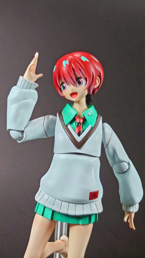 肌はクレオスのラスキウスシリーズの吹き重ね制服のグリーンはガイア ボトムズカラーのコバルトグリーン白はガイア エルガイムカラーのヘビーホワイトを使用しています。様々なサンライズの魂がこのマチュには宿っています 夢が交わる