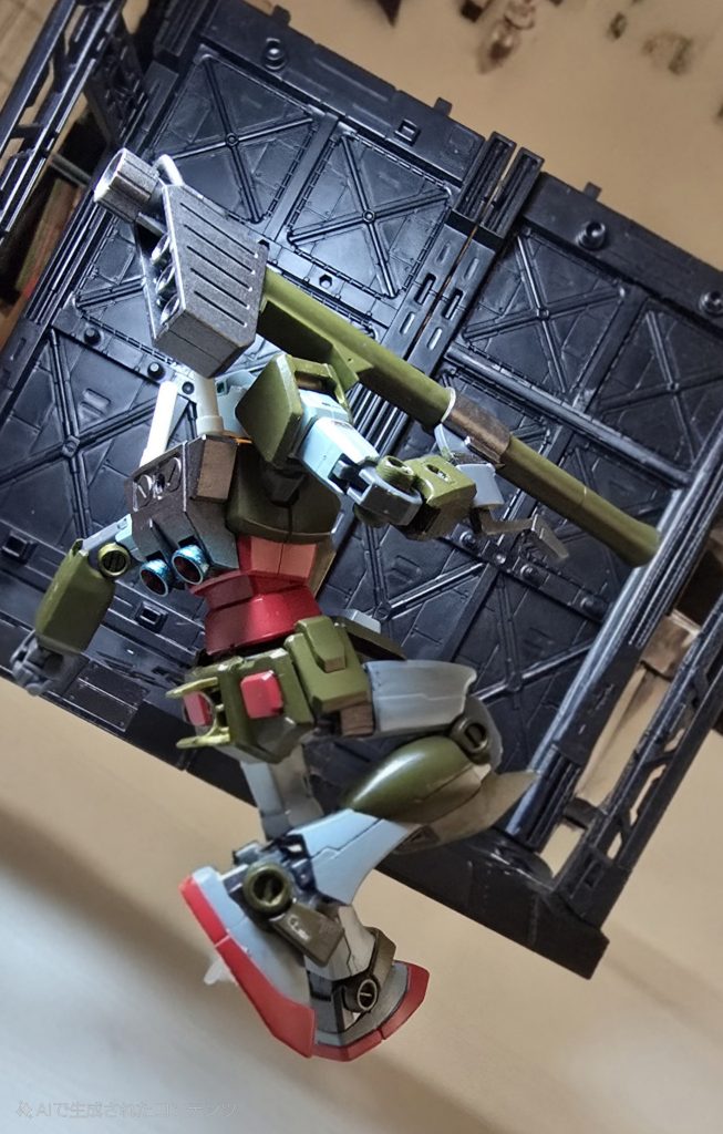 先程もあったこのポージング、ロボット魂の同機種の紹介ページを参照にしました。カッコイイ(gundam-kao3)