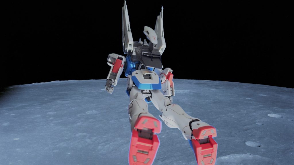 月面飛行中。実は通常エンジン飛行。