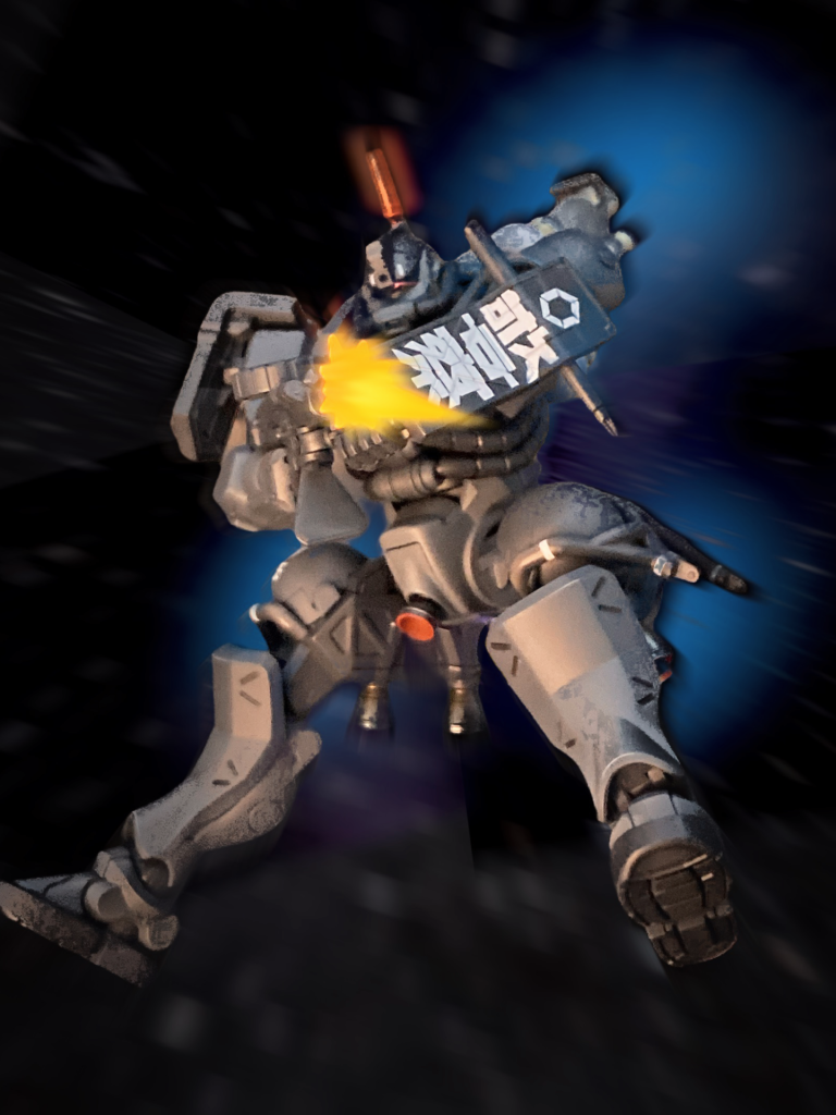 宇宙に散れぇっ！カラーリングはいつも通りのエアブラシ全塗装、警察等の白マーキングもほとんどマスク塗装です。あんな段差にテトロンシールは綺麗に貼れる気がしません！