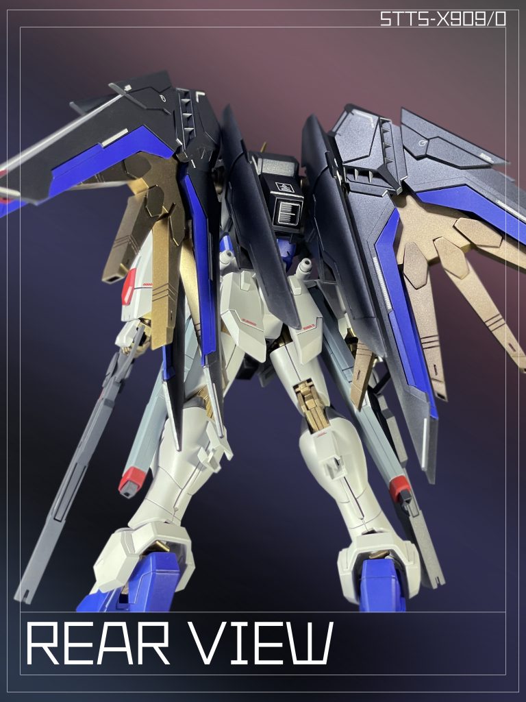 「STTS-909」は「ZGMF-X20A」の運用データを使用して開発された。初期仕様である本機は「ZGMF-X20A」の要素が色濃く反映され、頭部の意匠、腹部の超高インパルス砲やアクティブ状態のVPS装甲色に、その影響が見て取れる。