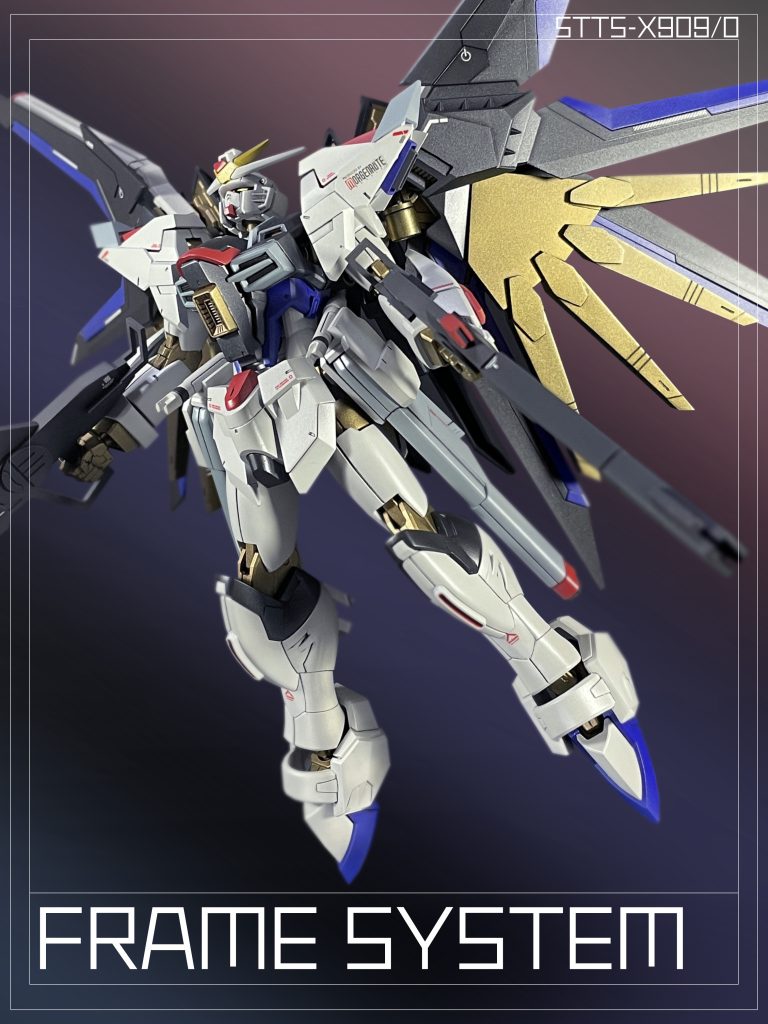本仕様ではMA形態への可変機構は実装されておらず、フレーム構造は「STTS-808(※1)」と共通規格ではない。PS装甲製の特殊フレームは高い駆動性と耐弾性を与え「ZGMF-X20A」と同様に金色の光を放っている。In this specification, the variable mechanism to MA form is not implemented,The frame structure is not a common standard with