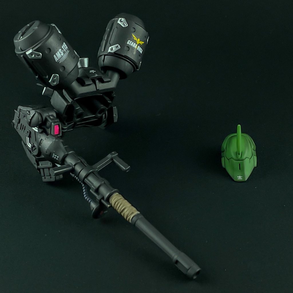 別売りEXパーツのランゲ・ブルーノ砲と指揮官機用頭部パーツ。