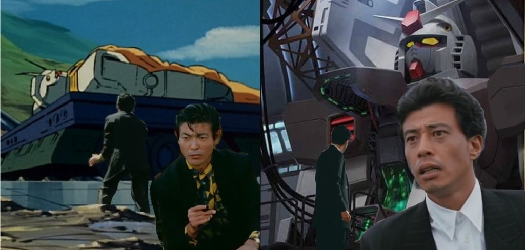 ※ここから一部ジークアクス本編のネタバレあり。ネタバレが嫌ならスクロール推奨。既に視聴済みandネタバレOKならそのまま読もう(gandam-hand1)     ジークアクスのララァはシャアの死を回避しようとして何度も様々な世界線をループしている存在である。「あぶ刑事ガンダム」ではタカとユージが銀行強盗を追跡中に突如発生したキラキラ✨を通って「あぶない刑事の世界」から「ガンダム世界(これもパラレルワールドの一つである)」へとたどり着く。本来のガンダムとプロトタイプガンダムのパイロットであるドーティ少尉とウィリー・ケンプ中尉はザクの攻撃で重傷を負ってしまう。タカはドーティ少尉からV作戦のマニュアルを受け取り、格納庫にあるプロトタイプガンダムを起動。ユージは偶然にもガンダムトレーラーに横たわるガンダムに乗り、デニムとジーンのザクをサイド7の壁に穴を開けずに撃破、二人を捕虜にした。無事だったスレンダーはムサイへ帰還し、シャアにこの件を伝えた。デニムとジーンを尋問した二人はシャアのザクとスレンダーと対決した。史実と異なり、シャアは一度に2機のガンダムを相手にしなければならず、スレンダー以下複数の部下を失いつつ、生き残る。正攻法ではガンダムを倒せないと判断したシャアはわざとホワイトベース隊を逃がし、ジャブローへと向かわせた。