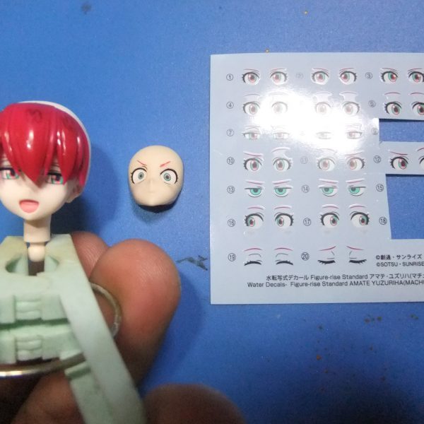 どうも！こんばんは〜っ！G太郎デス♫今回はGQuuuuuuX　マチュフィギュアの余剰パーツの不足分を樹脂粘土で補填して作り上げて行きマス😁本日の樹脂粘土で補填で組み上げ画像　フロントバック画像　①②不足分の首パーツを30MSから流用で補填　頭部の頭髪パーツの樹脂粘土で補填　完全乾燥を待ちマス。画像③胴体のパーツを樹脂粘土で形成　胸部パーツ穴は約4,5mm　画像④⑤画像⑥　30MSのパーツを利用してスペアヘッドを製作デス。（7枚目）