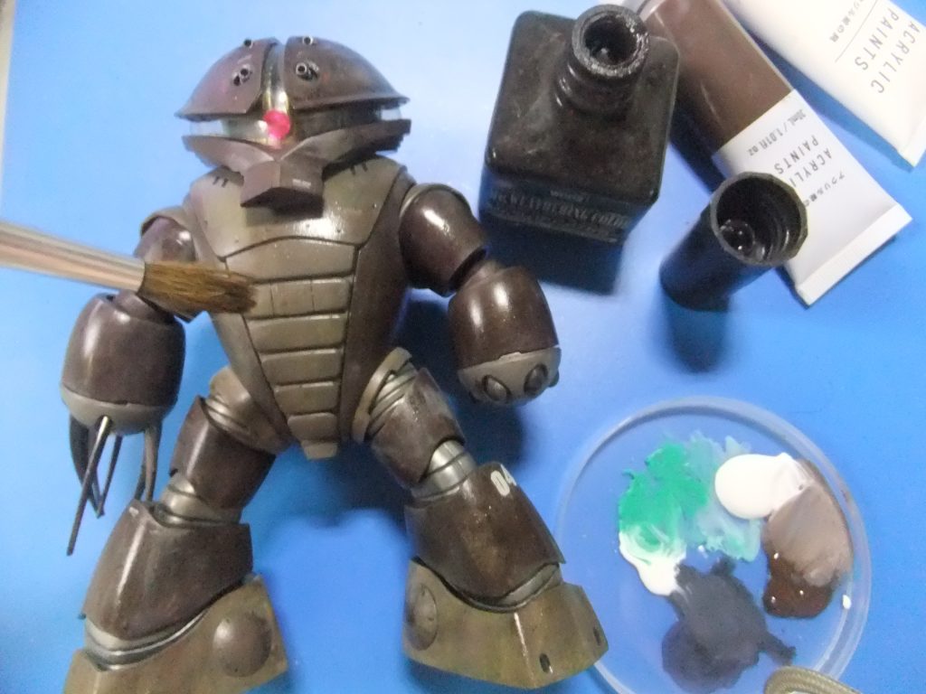 クレオス　ウェザリングカラー　グラウンドブラウンでウォッシング。