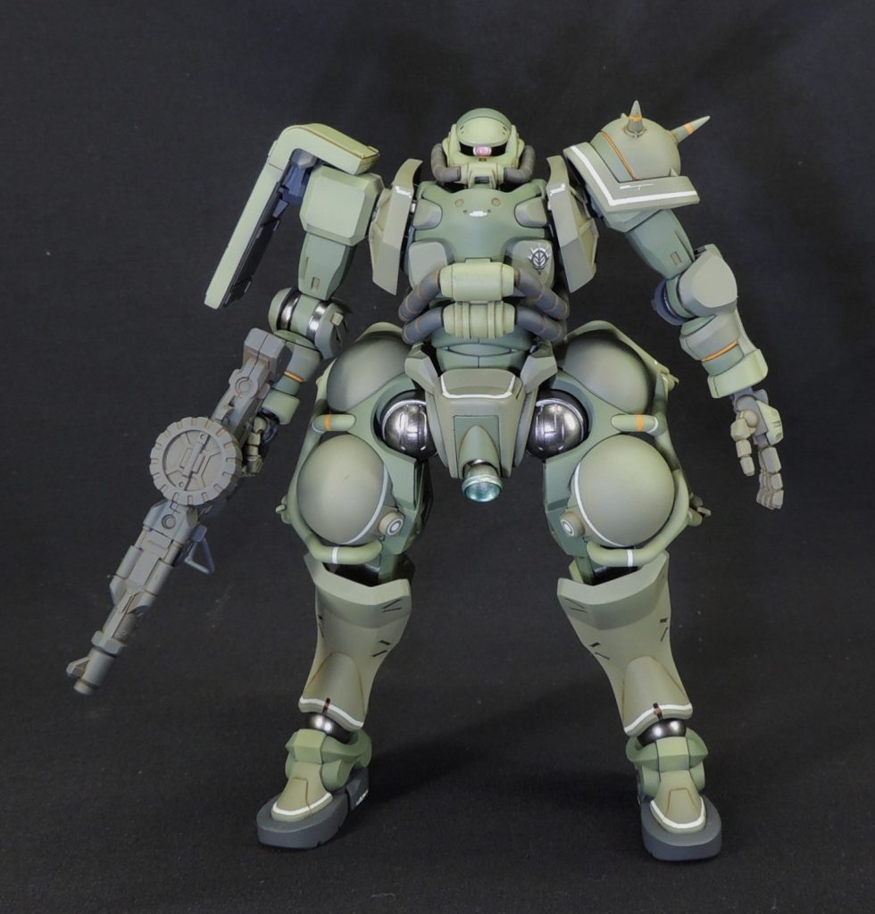 機体各所にある白や黄のラインは、マスキング処理で再現しています。