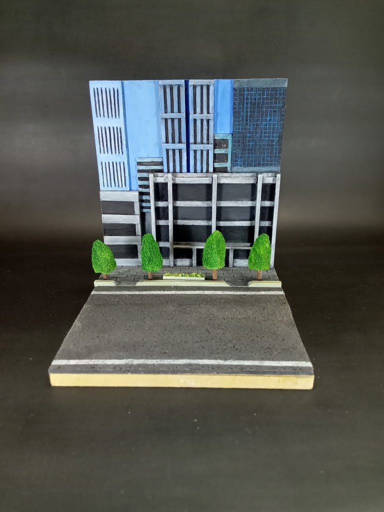 台座も作ってみましたスパロボの戦闘背景を参考にしました