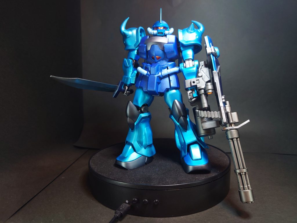 塗装後です。思っていた水色よりだいぶ濃い青になりました。