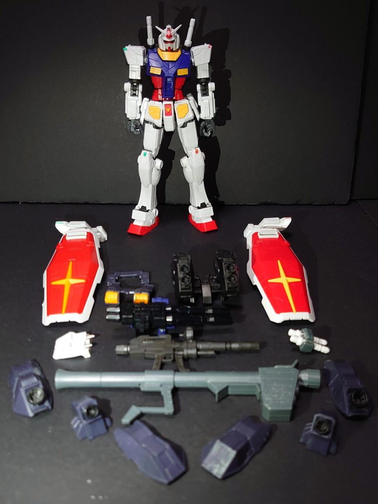 ウエポンロードディスプレイで。せっかくなので、その内に塗装禁止コンペに参加した時の高機動型ガンダム小隊も黄ばんだパーツを塗装し直してアップしたいですね。最後まで見て頂き、ありがとうございました。