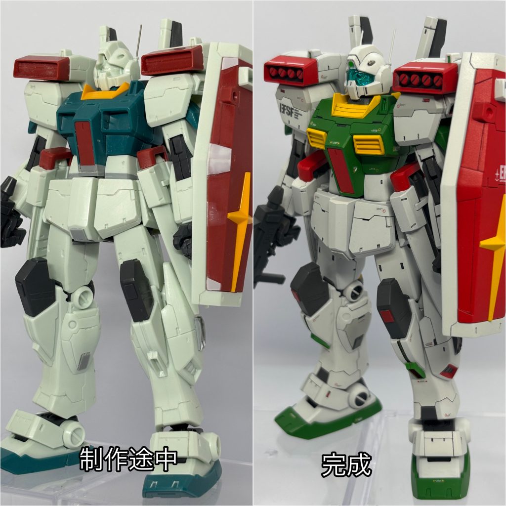 まずは制作途中との比較画像。プロポーションでは腰部で2.5mm延長、太腿部で1mm延長しています。