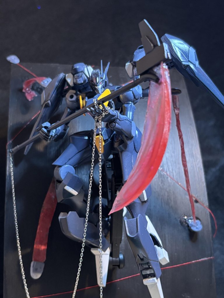 ファラクトには多分大きな鎌が似合うっ！…と、思って、ランナーの切れ端とUVレジンで大きな鎌を持たせてみました。