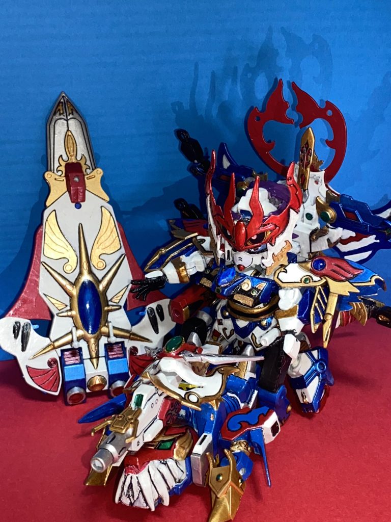 光輝(コウキ)の盾と一緒に(*'▽'*)すんごくデカい！不知火頑駄無の盾が口元から無くなるので、穴埋めのために入れ歯を作りました。より獣感が出たと思います( ´ ▽ ` ) 