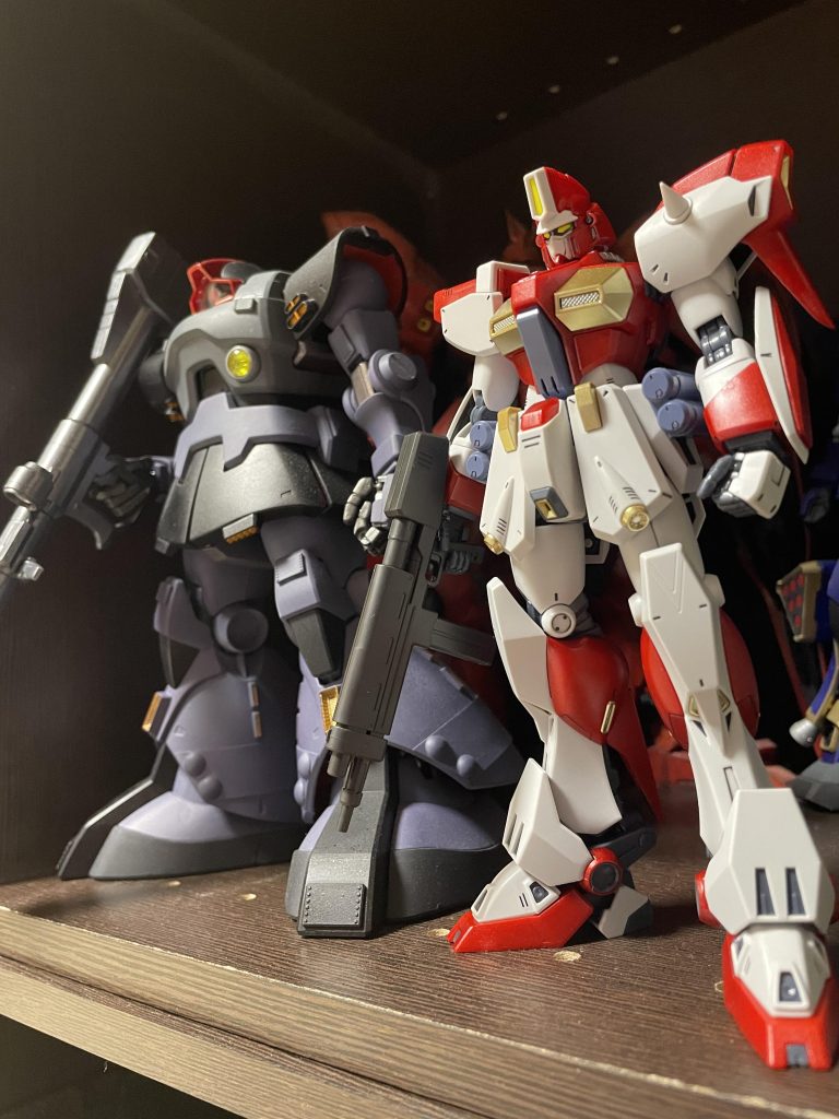 あとあとRFドムの存在を知って、ちょっとだけ似てると思って並べて撮ってみました。ドムにドムって名前つけた人天才ですよね。以上。ドムでした。