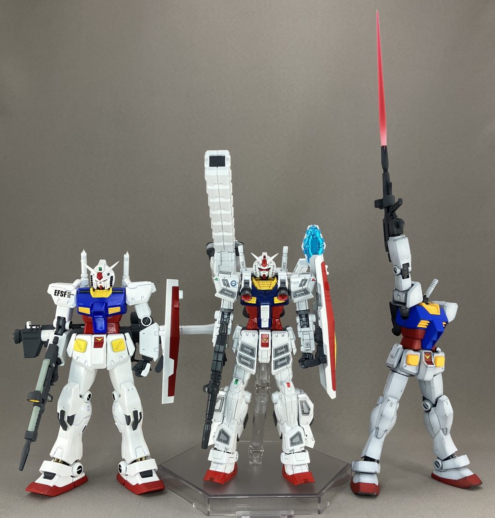 うちの歴代ガンダム。同じガンダムとは思えませんね。