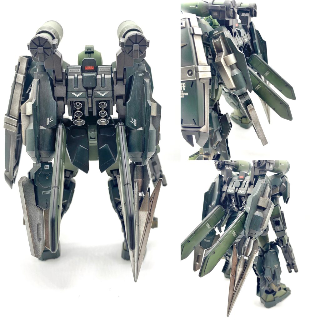 バックショット追加武装は、バックパックのスラスターの根元にネオジムで着脱できるようにしました。うまい具合に凹凸がハマり、スムーズに出来上がったのは、助かりました笑