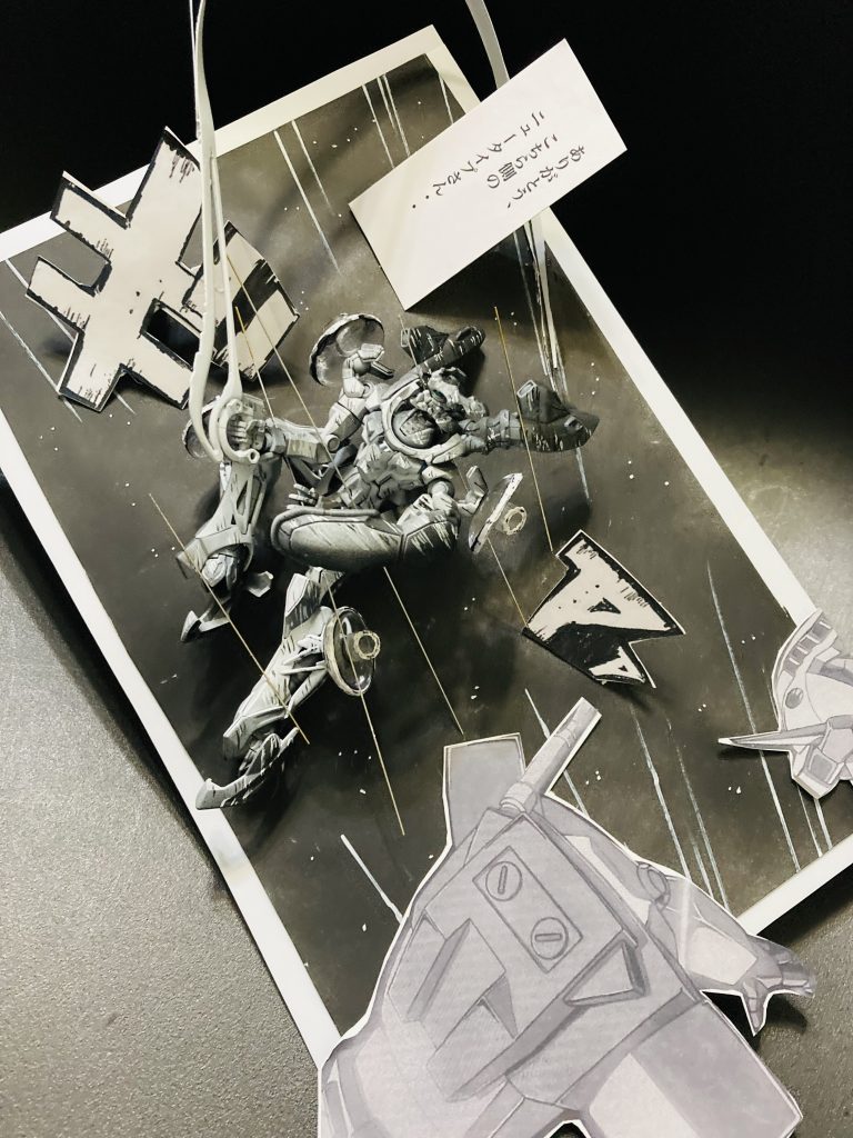 HG 1/144 GQuuuuuuXを二次元イラスト漫画風に仕上げてみました✨