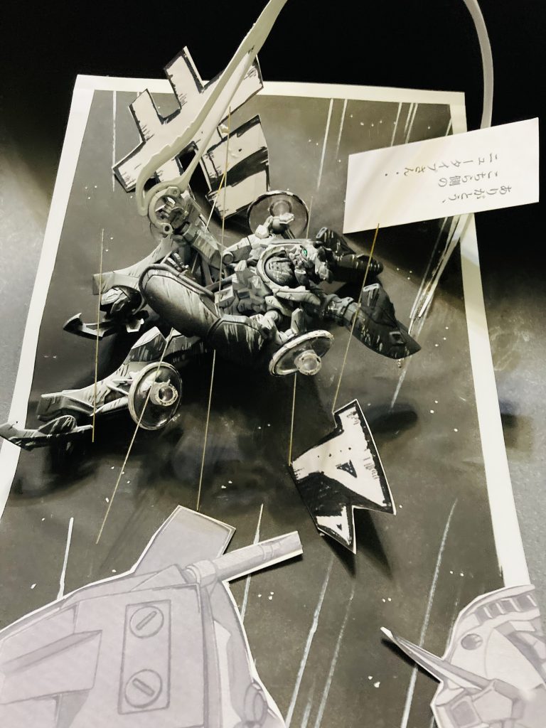 最新HGキットなのでディテールがとってもカッコよくてそのまま無改造、ボディに手書きの線を入れて漫画の世界で躍動感を目指しました✨