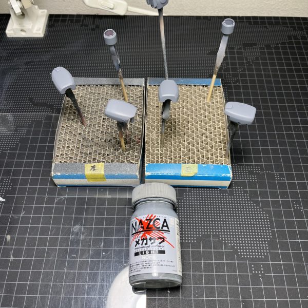 今作ってる作品の進捗その1。前回作成したジムの僚機をオリジン系キットで作ってます。今回はほんの一部ですが、他キットのパーツを使う予定です😃（2枚目）