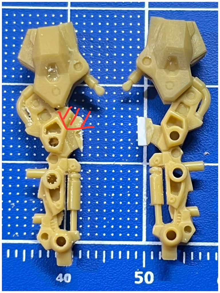 整形不良？を修正しつつ後ハメ加工したり