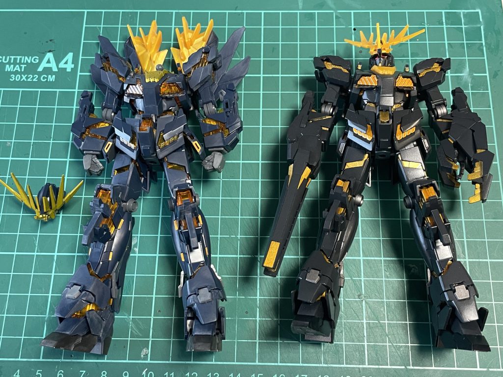 過去作のバンシィと並べて拙い作品ですが最後までご覧いただきありがとうございます😊