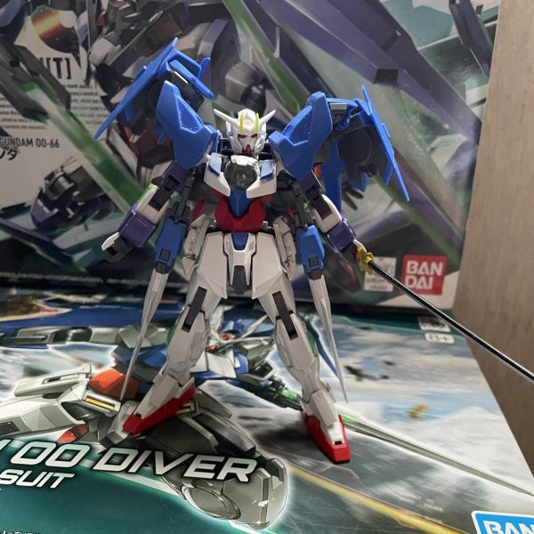 前に作ったガンプラを更に改造し、変形ブースターを取り付けられるようにしたガンプラあとは塗装するのみ（1枚目）
