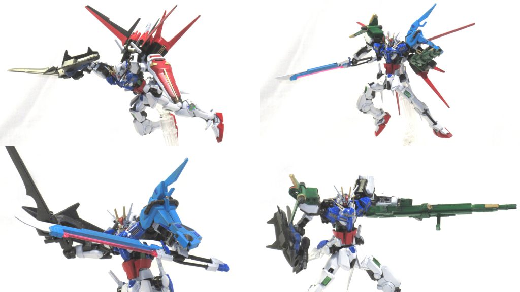 背中と両肩をストライク仕様にしているため、ストライカーパックも使用可能。ただバルバトス由来のオプションアームパックは外す必要がある。