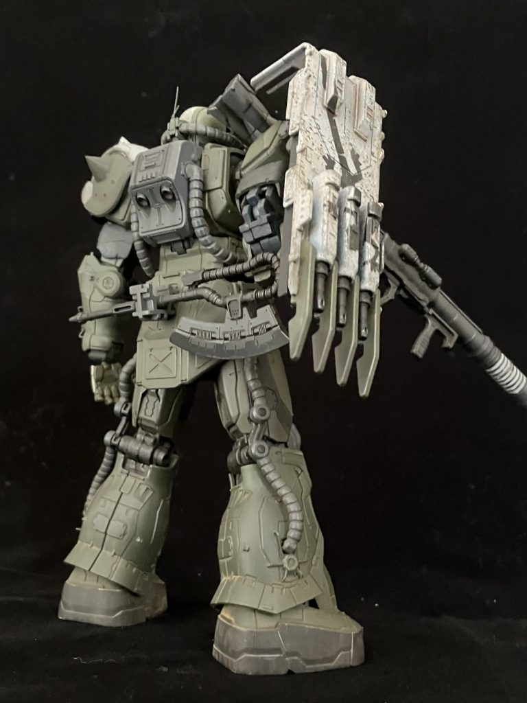 ヤモリはマスキングしました。宜しければ（つぶやき）を覗いてみて下さい。バズーカにはキルマーク、キルリングを施しました♪