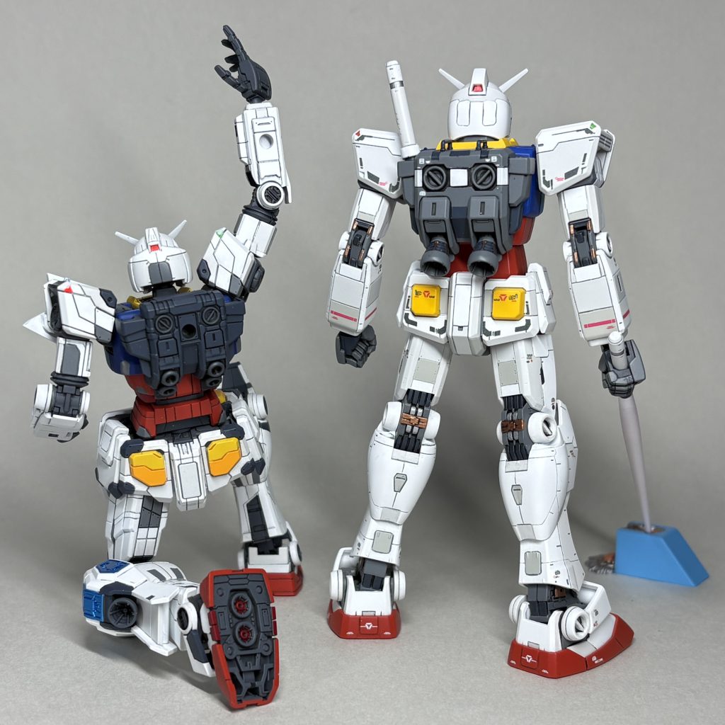 EG RX-78F00/Eガンダムと並べて うしろ無事、この2体を並べることができて良かったです。
