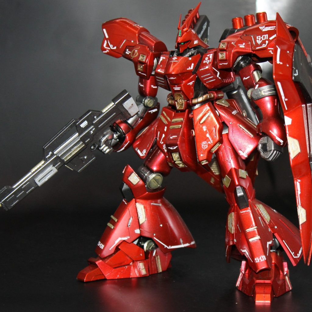 HGUCサザビー全塗装 筆塗り全塗装】HGUCサザビー｜タオル_筆塗りでかっこよく作りたいさん