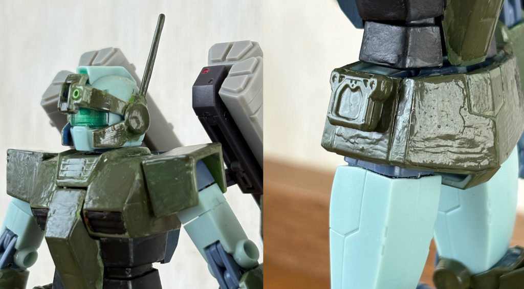 ヘッドギアはジムガードカスタムから流用。腰のエネルギーパックはSHODO-Xの仮面ライダーエグゼイドが持つ武器「ガシャコンブレイカー」から一部を流用。