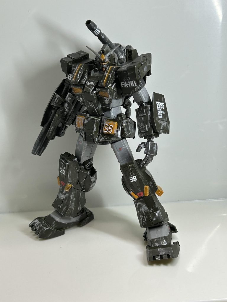 ウェザリングはシルバーでドライブラシのみしましたデカールは旧キットの物とジムセットの物を使用