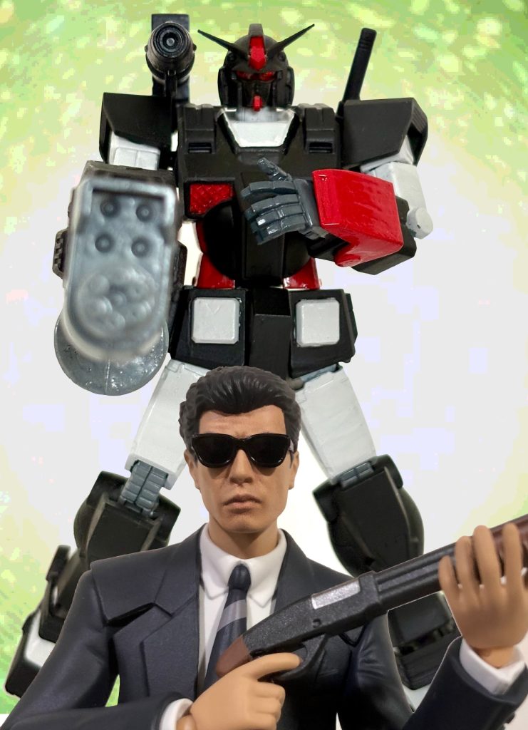 シュウジが呼んだのは白いガンダムだけではなかった・・・。もう1機の黒いガンダムがリックドムやザクを蹴散らしつつ、キシリアのザンジバルに急接近する。