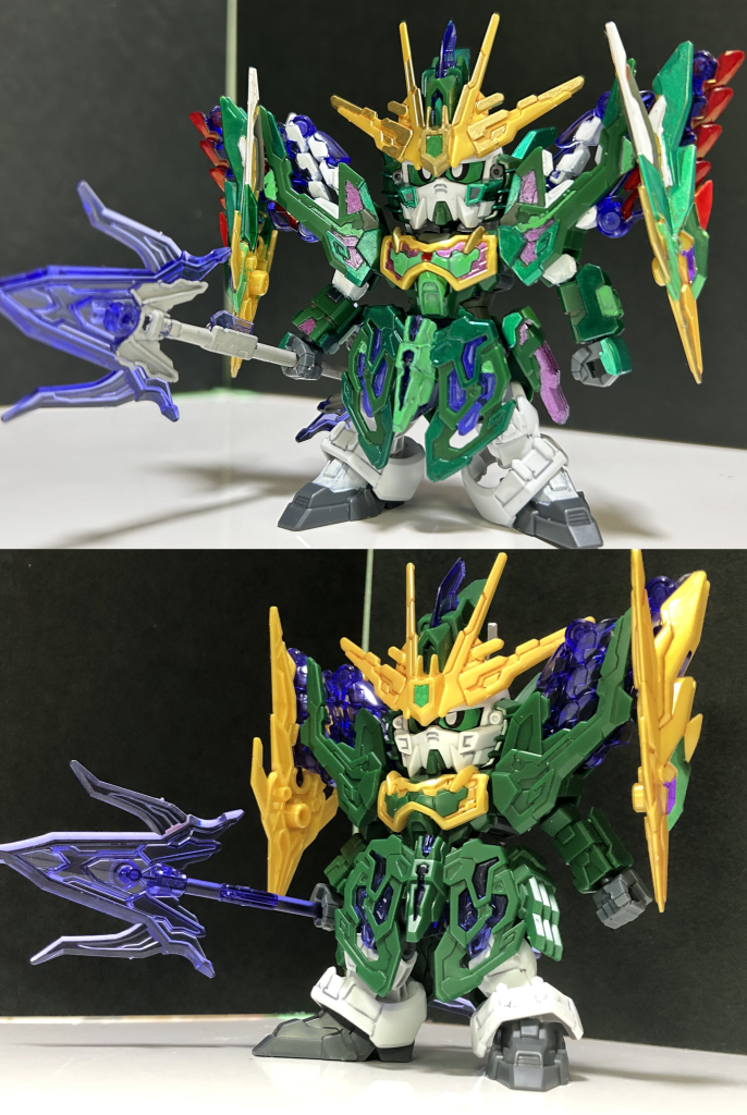 塗装前後。元キットの時点で塗分けにあまり不満が出ない配色の良作キットです。袁家から曹操に乗り換えた張郃と己の正義のためにマリーメイア軍に潜入していた五飛でキャラ的にもマッチ閲覧ありがとうございました